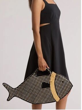 NEW STAUD women's cleo fish bag in black